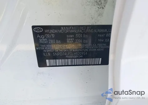 2020 Hyundai Elantra Se from USA, damaged, VIN 5NPD74LF0LH520954